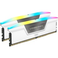 Corsair DDR5, 5600MT/s 32GB 2x16GB DIMM, Unbuffered, 40-40-40-77, XMP 3.0, VENGEANCE RGB DDR5 Heatspreader, RGB LED, 1.25V, White