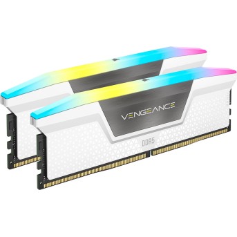Corsair DDR5, 6000MT/<wbr>s 32GB 2x16GB DIMM, Unbuffered, 36-44-44-96, Std PMIC, XMP 3.0, VENGEANCE RGB DDR5, 1.4V, white - Metoo (1)