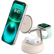 BELKIN 25w QI2 3-IN-1 Wireless Charging Stand, Sand..