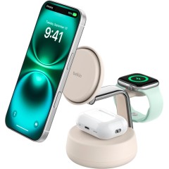 BELKIN 25w QI2 3-IN-1 Wireless Charging Stand, Sand..