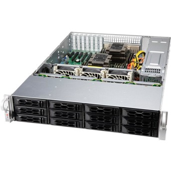 Supermicro server chassis CSE-LA26E1C4-R609LP, 2U, 12x 3.5" (tool-less) or 2.5" (screw) hot-swap, 12-port 2U SAS3 12Gbps, 600W RPSU - Metoo (1)