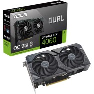 ASUS Video Card NVidia Dual GeForce RTX 4060 OC Edition 8GB GDDR6 VGA with two powerful Axial-tech fans and a 2.5-slot design for broad compatibility, PCIe 4.0, 1xHDMI 2.1a, 3xDisplayPort 1.4a