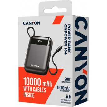 CANYON power bank OnPower 104 10000mAh Black в Metoo.kz - Metoo (5)