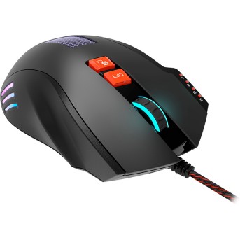 Wired Gaming Mouse with 8 programmable buttons, sunplus optical 6651 sensor, 4 levels of DPI default and can be up to 6400, 10 million times key life, 1.65m Braided USB cable - Metoo (3)