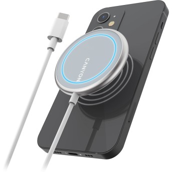 CANYON WS-100 Wireless charger, Input 9V/<wbr>2A, 9V/<wbr>2.7A, 12V/<wbr>2A, Output 15W/<wbr>10W/<wbr>7.5W/<wbr>5W, Type c cable length 1.5m, Acrylic surface+Aluminium alloy edge, 59*59*7mm, 0.06Kg, Silver - Metoo (4)