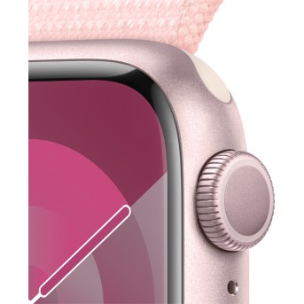 Apple Watch Series 9 GPS 41mm Pink Aluminium Case with Light Pink Sport Loop,Model A2978 - Metoo (3)