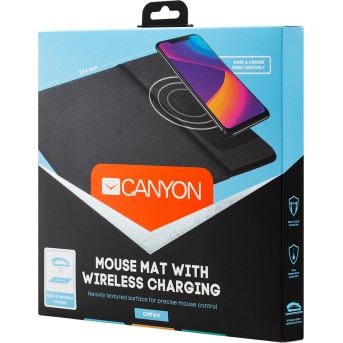 Mouse Mat with wireless charger, Input 5V/<wbr>2A, Output 5W, 324*244*6mm, Micro USB cable length 1m, Black, 220g - Metoo (3)
