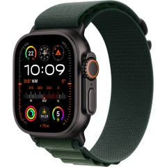 Apple Watch Ultra 2 2024 GPS + Cellular 49mm Black Titanium Case with Dark Green Alpine Loop - Small,Model A2986