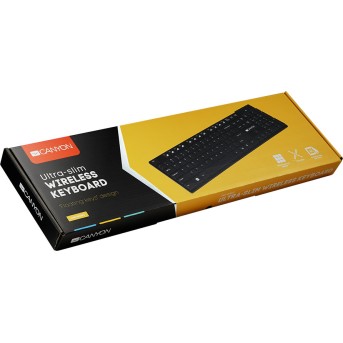 CANYON 2.4GHZ wireless keyboard, 104 keys, slim design, chocolate key caps, RU layout (black), 425*130*235mm, 0.398kg - Metoo (2)