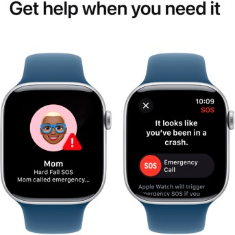 Apple Watch Series 10 GPS 42mm Silver Aluminium Case with Denim Sport Band - S/<wbr>M,Model A2997 - Metoo (10)