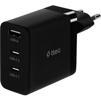 ttec SmartCharger 65W PD/<wbr>GAN USB-C Travel Charger, Black - Metoo (1)