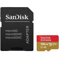 SanDisk Extreme microSDXC 128GB + SD Adapter + Rescue Pro Deluxe 160MB/<wbr>s A2 C10 V30 UHS-I U4; EAN: 619659169688