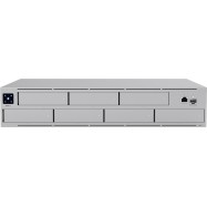 Ubiquiti UNAS-Pro-EU 2U rack-mount NAS with (7) 2.5/3.5" drive bays and 10 Gbps performance designed for large-scale file storage and sharing, (7) 2.5/3.5" HDD / SSD support, 10G SFP+ uplink and (1) GbE RJ45 port