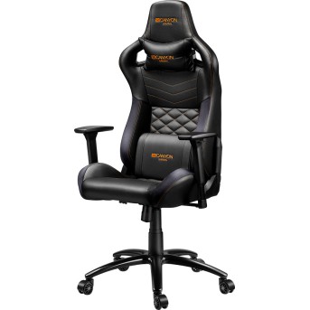 CANYON Nightfall GС-7 Gaming chair, PU leather, Cold molded foam, Metal Frame, Top gun mechanism, 90-160 dgree, 3D armrest, Class 4 gas lift, metal base ,60mm Nylon Castor, black and orange stitching - Metoo (2)