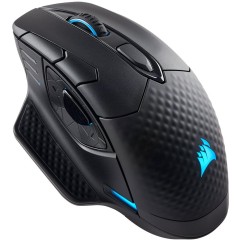 Corsair DARK CORE RGB PRO SE, Wireless FPS/<wbr>MOBA Gaming Mouse with SLIPSTREAM Technology, Black, Backlit RGB LED, 18000 DPI, Optical, Qi® wireless charging certified (EU version), EAN:0840006616054