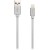 CANYON Charge & Sync MFI braided cable with metalic shell, USB to lightning, certified by Apple, cable length 1m, OD2.8mm, Pearl White - Metoo (1)