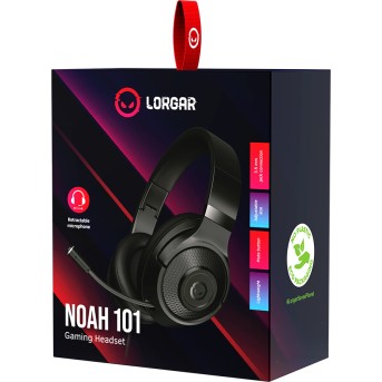 LORGAR Noah 101, Gaming headset with microphone, 3.5mm jack connection, cable length 2m, foldable design, PU leather ear pads, size: 185*195*80mm, 0.245kg, black - Metoo (7)