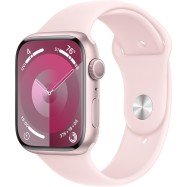 Apple Watch Series 9 GPS 45mm Pink Aluminium Case with Light Pink Sport Band - S/M,Model A2980