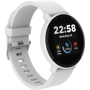 CANYON Lollypop SW-63, Smart watch, 1.3inches IPS full touch screen, Round watch, IP68 waterproof, multi-sport mode, BT5.0, compatibility with iOS and android, Silver white, Host: 25.2*42.5*10.7mm, Strap: 20*250mm, 45g - Metoo (2)