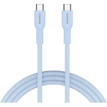 CANYON cable OnWire 60CL C-C 60W COLOR Braided 1m Light Blue в Metoo.kz - Metoo (1)