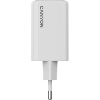 CANYON charger CU65ACC GaN 65W 2xPD 1xQC EU White в Metoo.kz - Metoo (2)