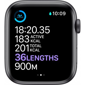 Apple Watch Series 6 GPS, 44mm Space Gray Aluminium Case with Black Sport Band - Regular, Model A2292 - Metoo (12)