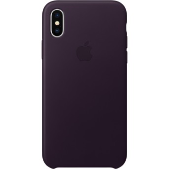 Чехол для смартфона Apple iPhone X Кожаный Темно-баклажановый - Metoo (1)
