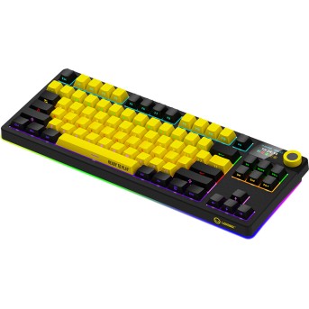 LORGAR KBP70TKLW, Wireless TKL Mechanical Gaming Keyboard Pro, Black/yellow, EN/RU layout в Metoo.kz - Metoo (2)