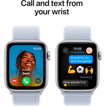 Apple Watch SE 2024 GPS 44mm Silver Aluminium Case with Blue Cloud Sport Loop,Model A2723 - Metoo (8)