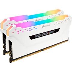 Corsair DDR4, 3000MHz 16GB 2x8GB Dimm, Unbuffered, 15-17-17-35, XMP 2.0, Vengeance RGB Pro White Heatspreader, RGB LED, Black PCB, 1.35V, EAN:0843591078702