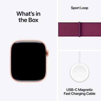 Apple Watch Series 10 GPS 46mm Rose Gold Aluminium Case with Plum Sport Loop,Model A2999 - Metoo (14)