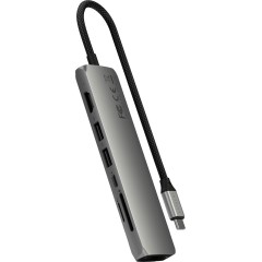 SATECHI 7-in-1 USB-C Slim Multiport Adapter with Ethernet (Space Grey)