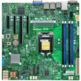 Supermicro mainboard server MBD-X12STL-F-O microATX, Dual LAN with 1GbE with Intel I210, Intel C252 controller for 6 SATA3 (6 Gbps) ports; RAID 0,1,5,10, 1 VGA D-Sub Connector port, 2 SuperDOM with built-in power - Metoo (1)