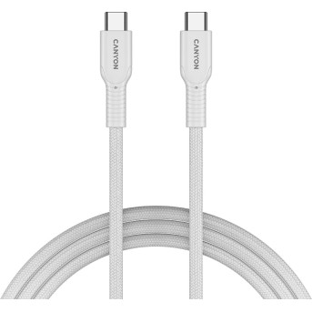 CANYON cable OnWire 60CL C-C 60W COLOR Braided 1m White в Metoo.kz - Metoo (1)