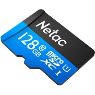 Netac MicroSD card P500 Standard 128GB, retail version w/SD adapter..