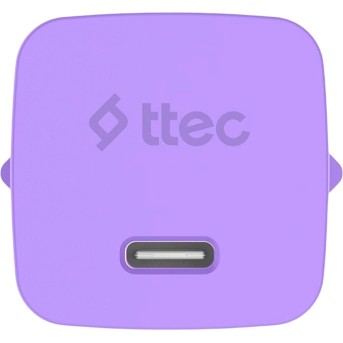 ttec SmartCharger GAN 20W PD Travel Fast Charger + USB-C - USB-C 3A Cable 120cm, Neon Purple в Metoo.kz - Metoo (2)
