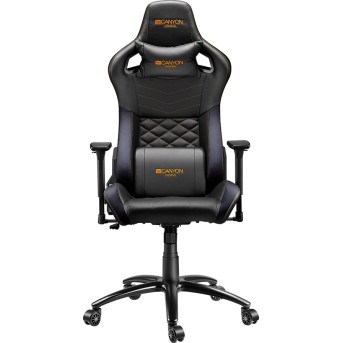 CANYON Nightfall GС-7 Gaming chair, PU leather, Cold molded foam, Metal Frame, Top gun mechanism, 90-160 dgree, 3D armrest, Class 4 gas lift, metal base ,60mm Nylon Castor, black and orange stitching - Metoo (1)