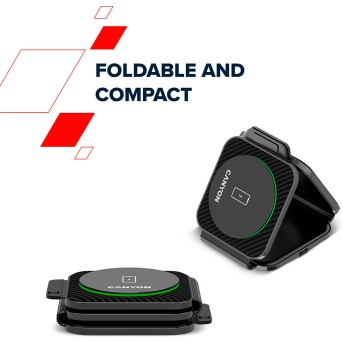 CANYON WS-305, Foldable 3in1 Wireless charger with case, touch button for Running water light, Input 9V/<wbr>2A, 12V/<wbr>1.5AOutput 15W/<wbr>10W/<wbr>7.5W/<wbr>5W, Type c to USB-A cable length 1.2m, with charger QC 18W EU plug, Fold size: 97.8*72.4*25.2mm. Unfold size: 272 - Metoo (14)