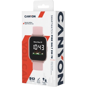 CANYON Smart watch, 1.4inches IPS full touch screen, with music player plastic body, IP68 waterproof, multi-sport mode, compatibility with iOS and android,, Host: 42.8*36.8*10.7mm, Strap: 22*250mm, 45g - Metoo (4)
