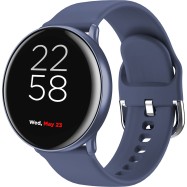 Smart watch, 1.22inches IPS full touch screen, aluminium+plastic body,IP68 waterproof, multi-sport mode with swimming mode, compatibility with iOS and android,Blue with extra blue leather belt, Host: 41.5x11.6mm, Strap: 240x20mm, 20.8g