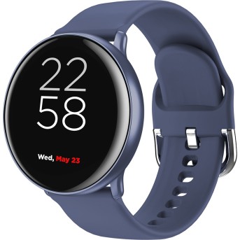 Smart watch, 1.22inches IPS full touch screen, aluminium+plastic body,IP68 waterproof, multi-sport mode with swimming mode, compatibility with iOS and android,Blue with extra blue leather belt, Host: 41.5x11.6mm, Strap: 240x20mm, 20.8g - Metoo (1)