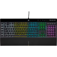 CORSAIR K55 RGB PRO Gaming Keyboard, Backlit Zoned RGB LED, Rubberdome