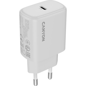 CANYON charger OnCharge 200 20W 1xPD EU White в Metoo.kz - Metoo (1)