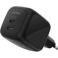 BELKIN 67w Dual USB-C PD wall Charger with PPS, Black..