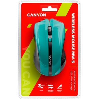 CANYON mouse MW-5 Wireless Green - Metoo (4)