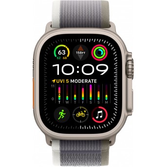Apple Watch Ultra 2 GPS + Cellular, 49mm Titanium Case with Green/<wbr>Grey Trail Loop - S/<wbr>M,Model A2986 - Metoo (9)