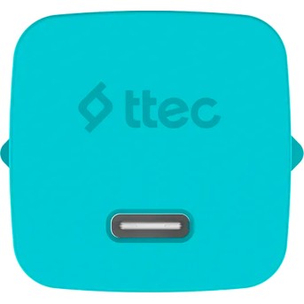ttec SmartCharger GAN 45W PD Travel Fast Charger + USB-C - USB-C 3A Cable Neon Blue в Metoo.kz - Metoo (2)