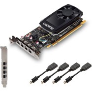 PNY NVIDIA Video Card Quadro P1000 GDDR5 4GB/128bit, 640 CUDA Cores, PCI-E 3.0 x16, 4xminiDP, Cooler, Single Slot, Low Profile (4xmDP-DP Cables, Full Size and Low Profile Bracket included)