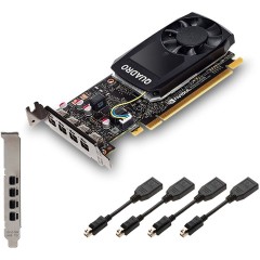 PNY NVIDIA Video Card Quadro P1000 GDDR5 4GB/<wbr>128bit, 640 CUDA Cores, PCI-E 3.0 x16, 4xminiDP, Cooler, Single Slot, Low Profile (4xmDP-DP Cables, Full Size and Low Profile Bracket included)