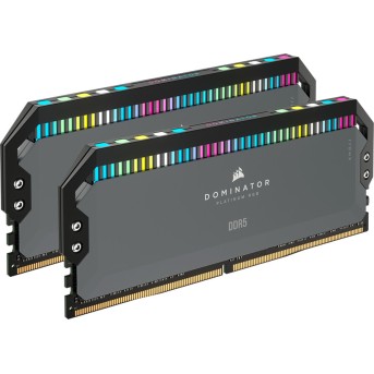 Corsair DDR5, 6000MT/<wbr>s 64GB 2x32GB DIMM, Unbuffered, 40-40-40-77, Std PMIC, AMD EXPO, DOMINATOR PLATINUM RGB DDR5 Cool Grey Heatspreader, RGB LED, 1.35V, EAN:0840006601210 - Metoo (1)